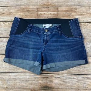 Isabel Short Midi Maternity Shorts Women Size 8 Cuffed Denim Jean Shorts